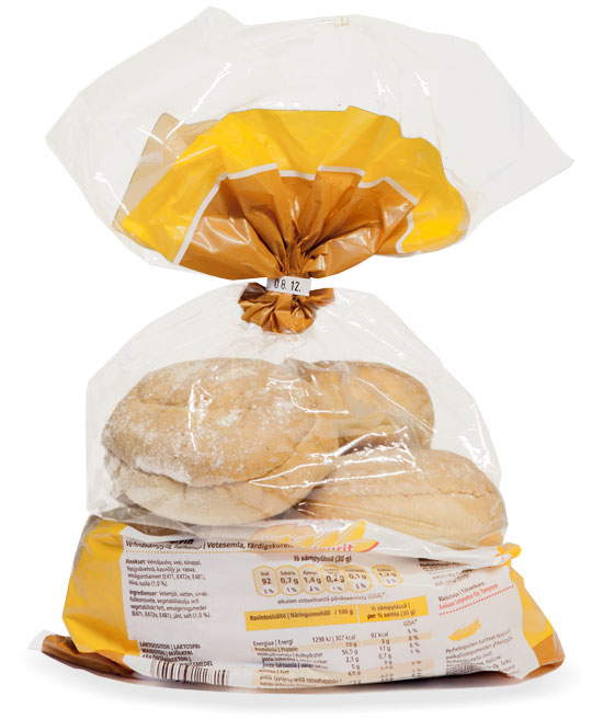 Packed bread in bags
