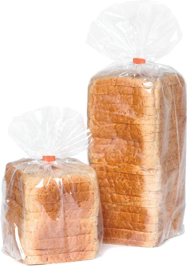 Packed bread in bags